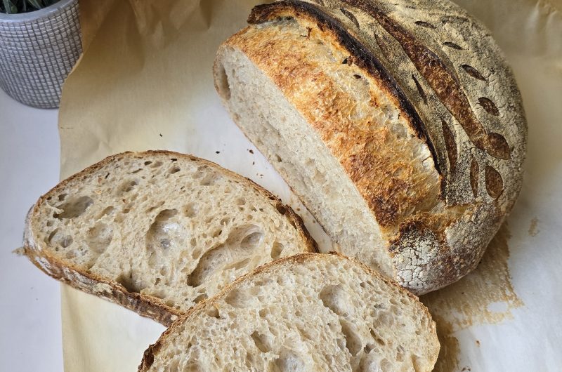 Sourdough Bread in a Cast Iron Pot (No Kneading Needed)